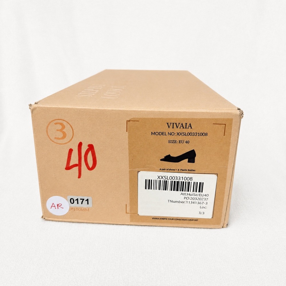 VIVAIA Pointed-Toe Bow Heels Gray | EU 40 / US 9 Knit Elegant - Picture 9 of 10